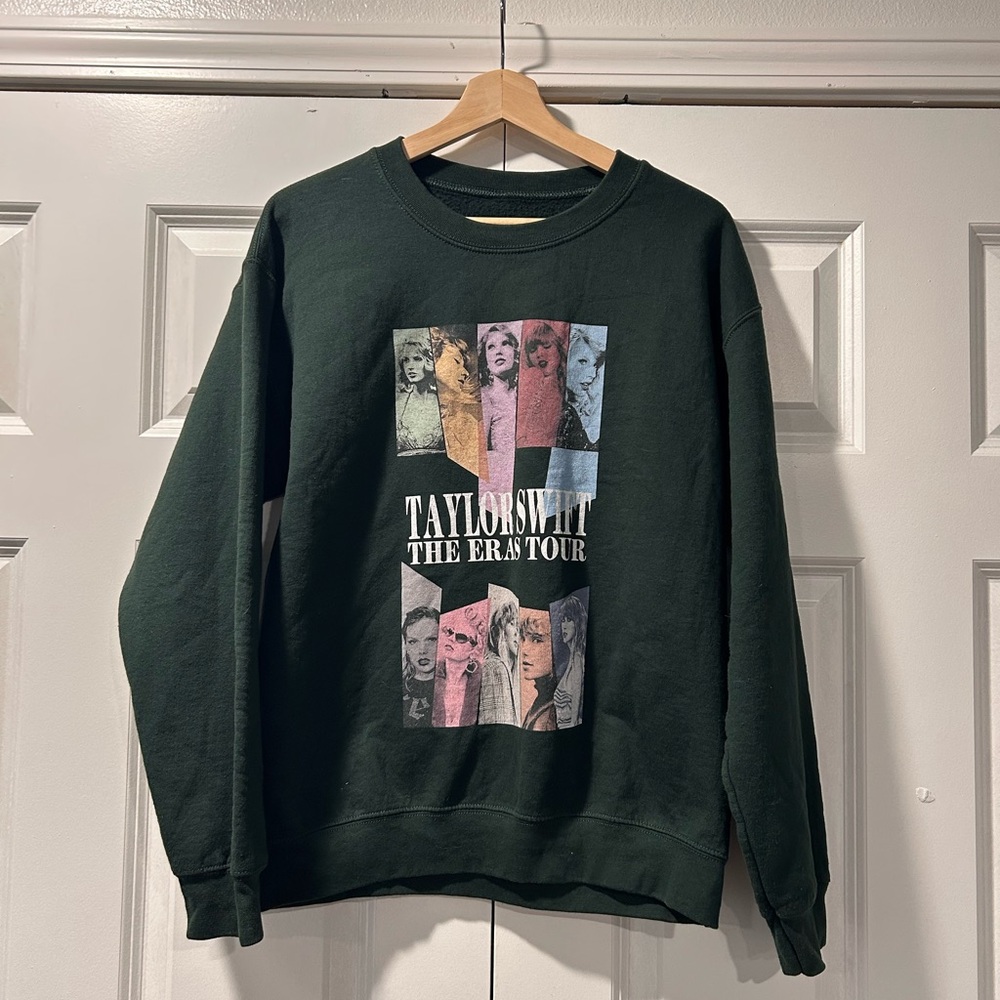 Taylor Swift The Eras Tour Dark Green Crewneck Sweater